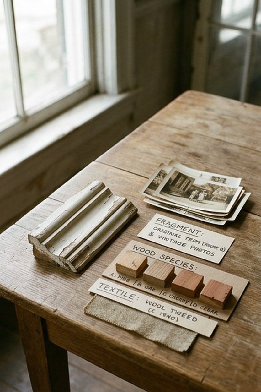 Documentation samples of original material from a Victorian attic renovation