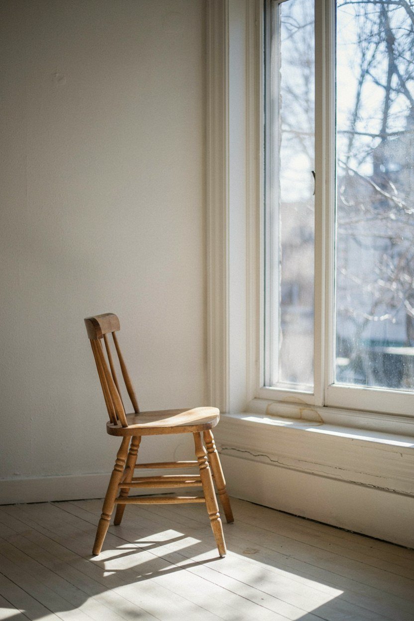 Seating arranged to face a window as the single focal point