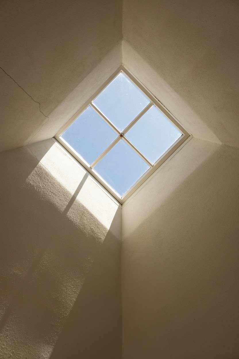 Solid sunroom roof with a glazed lantern above