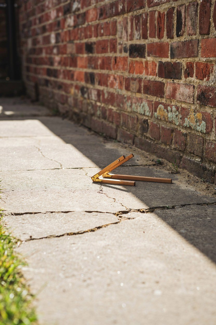 Shadow falling across a bare back garden during a light survey